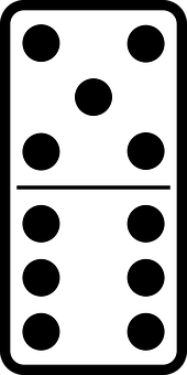 A White Domino With Black Dots