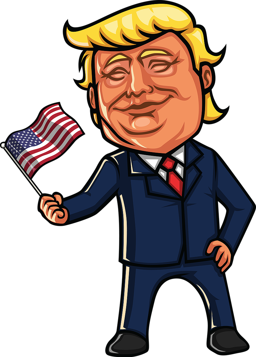 A Cartoon Of A Man Holding A Flag