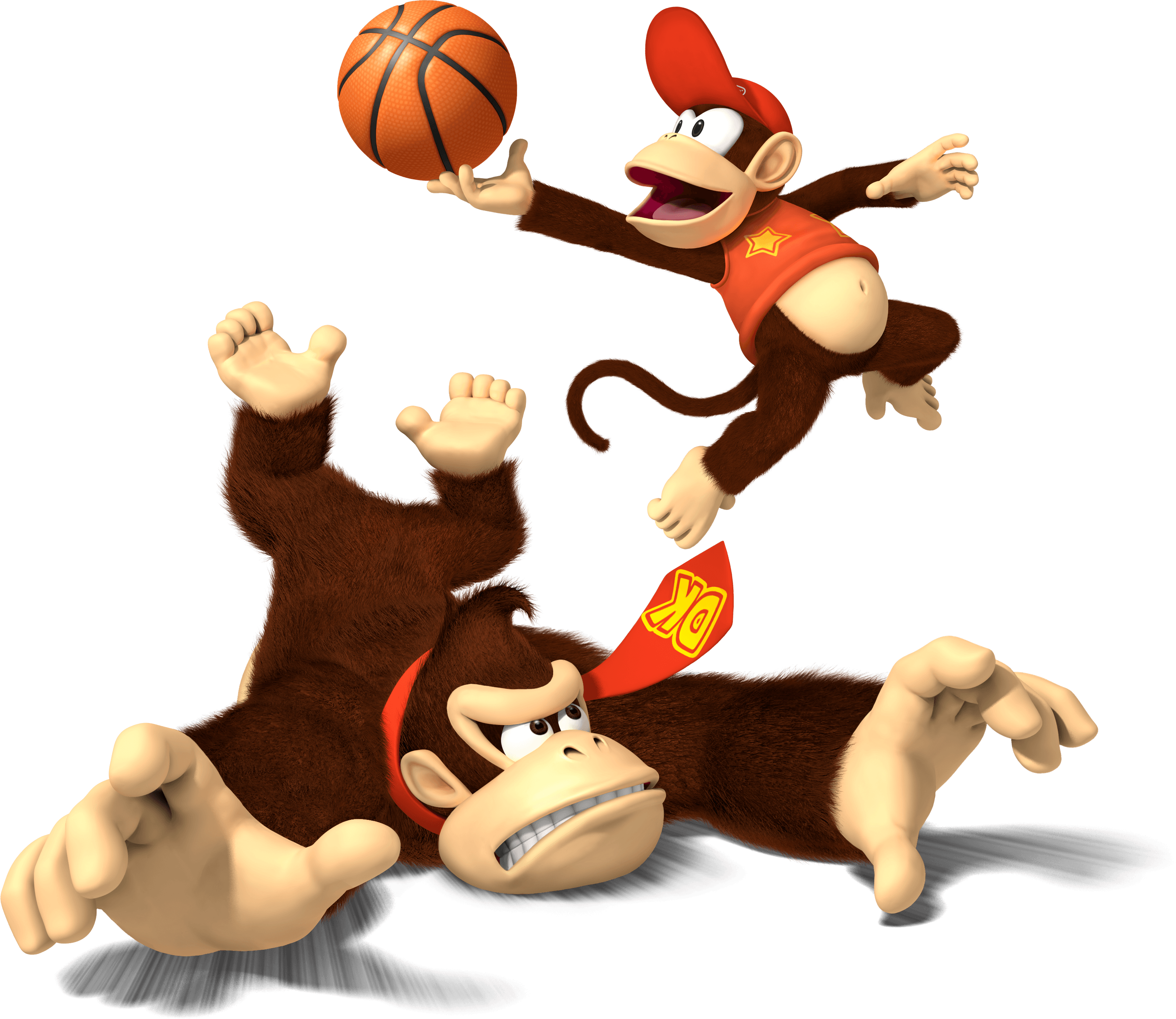 Donkey Kong And Diddy Kong Playing Basketball - Mario Sports Mix Donkey And Diddy Kong, Hd Png Download