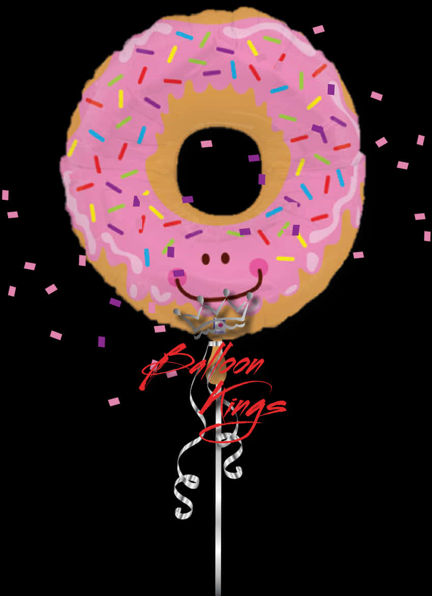 A Pink Donut Balloon With A Smiling Face