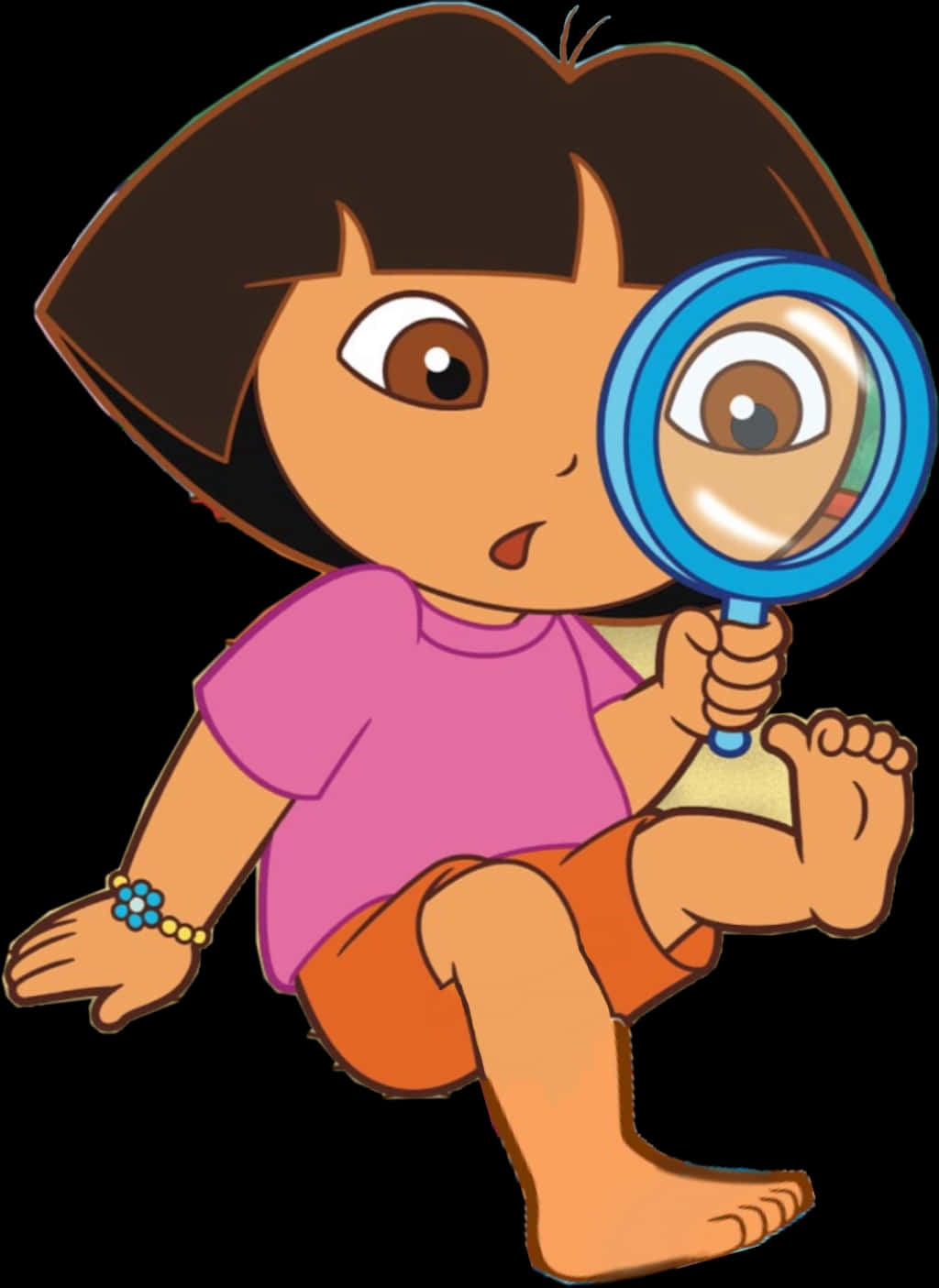 Cartoon Of A Girl Holding A Magnifying Glass