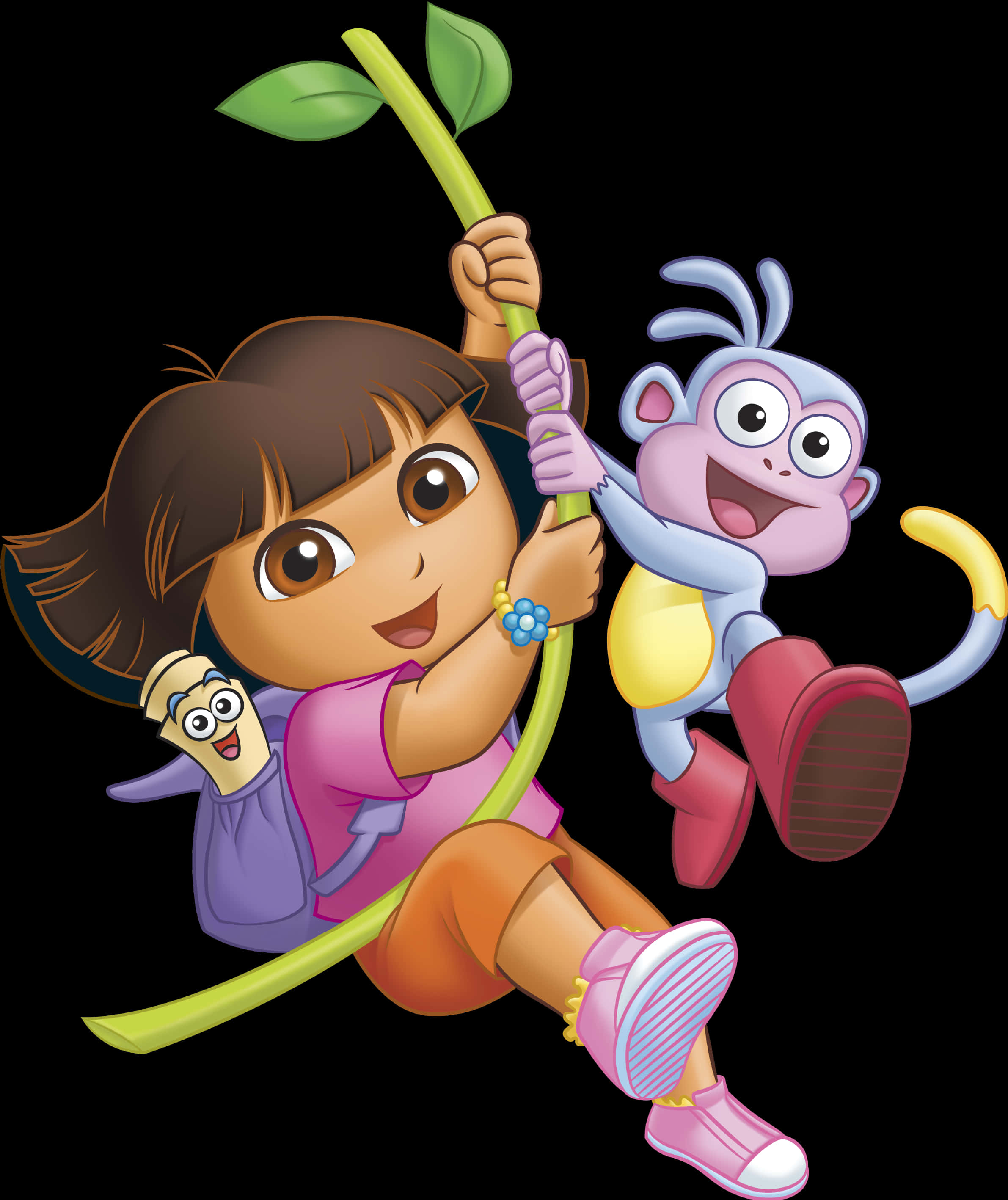 Cartoon Of A Girl And A Monkey