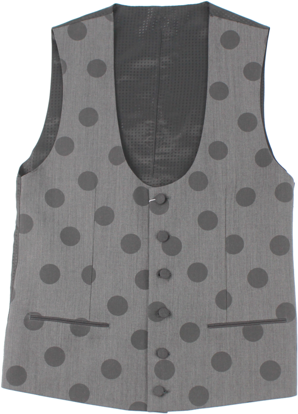 A Grey Vest With Black Dots
