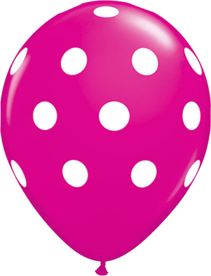 A Pink Balloon With White Dots
