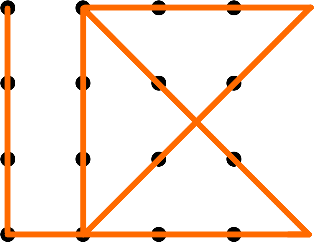 A Square With Orange Lines
