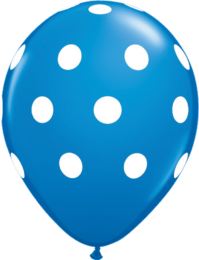 A Blue Balloon With White Dots