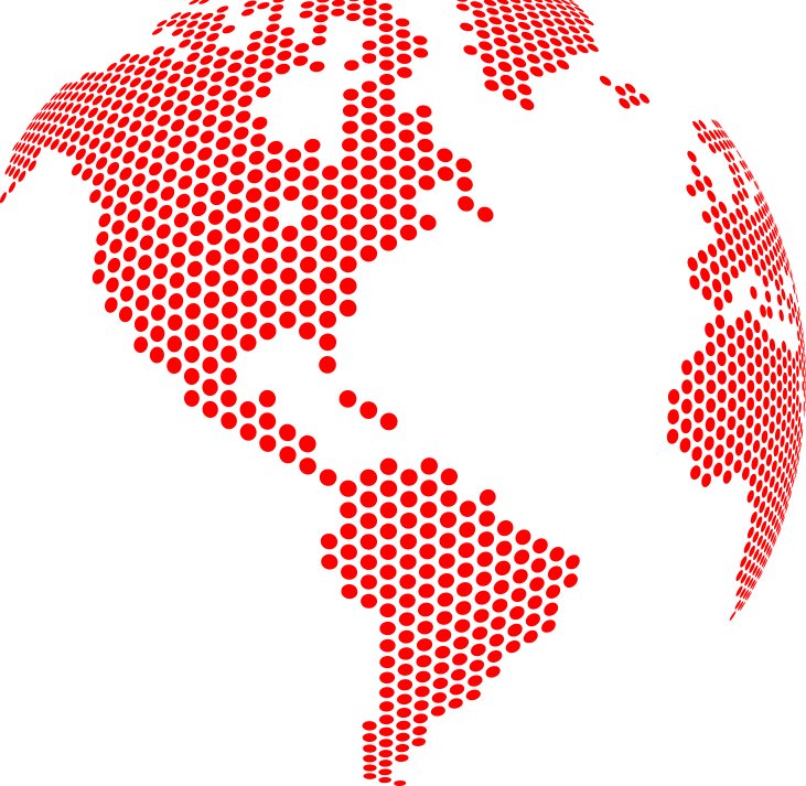 A Red Dotted World Map