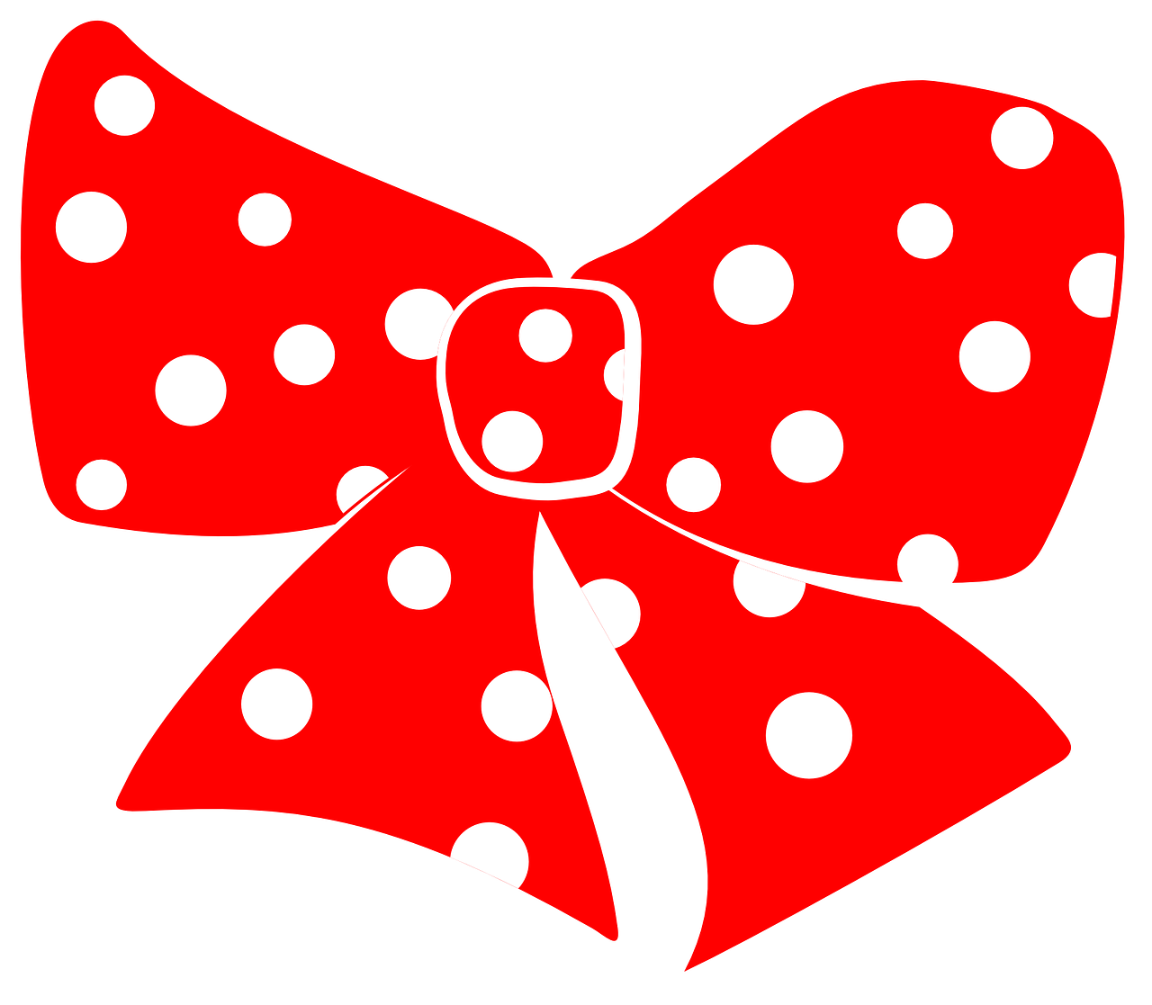 A Red Bow With White Dots