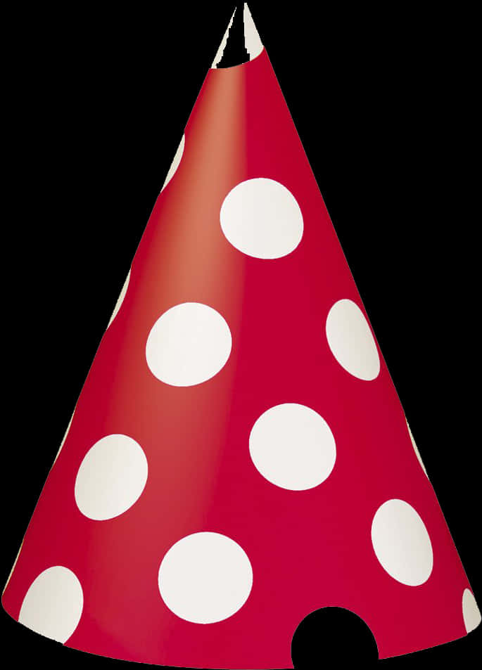 A Red And White Polka Dot Party Hat