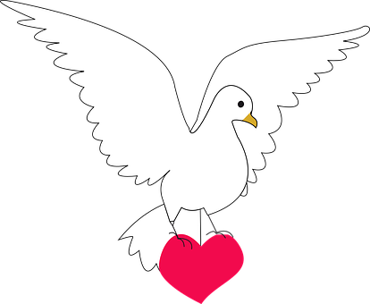 A White Bird With Wings And A Heart