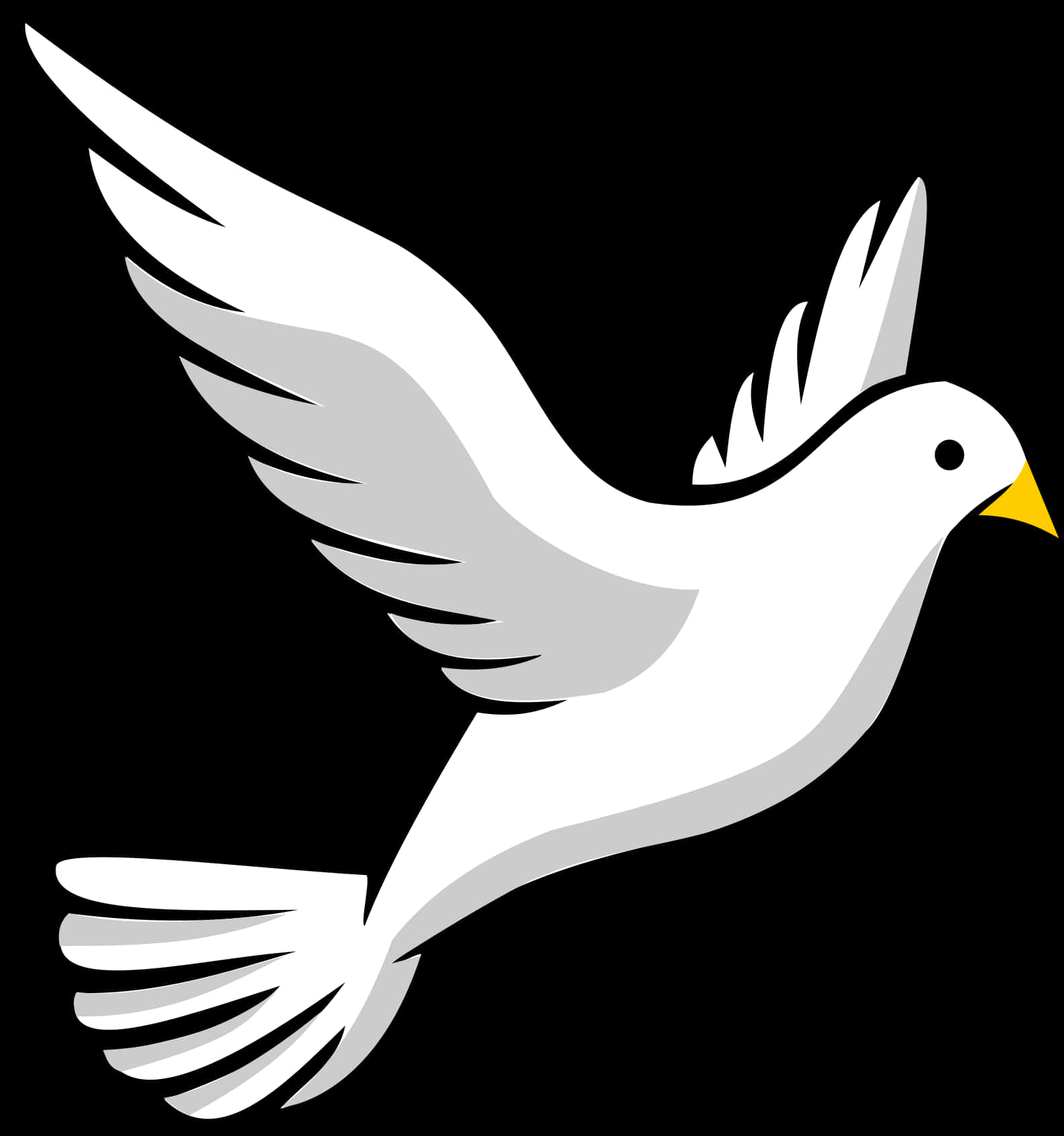 A White Bird With Yellow Beak And Wings