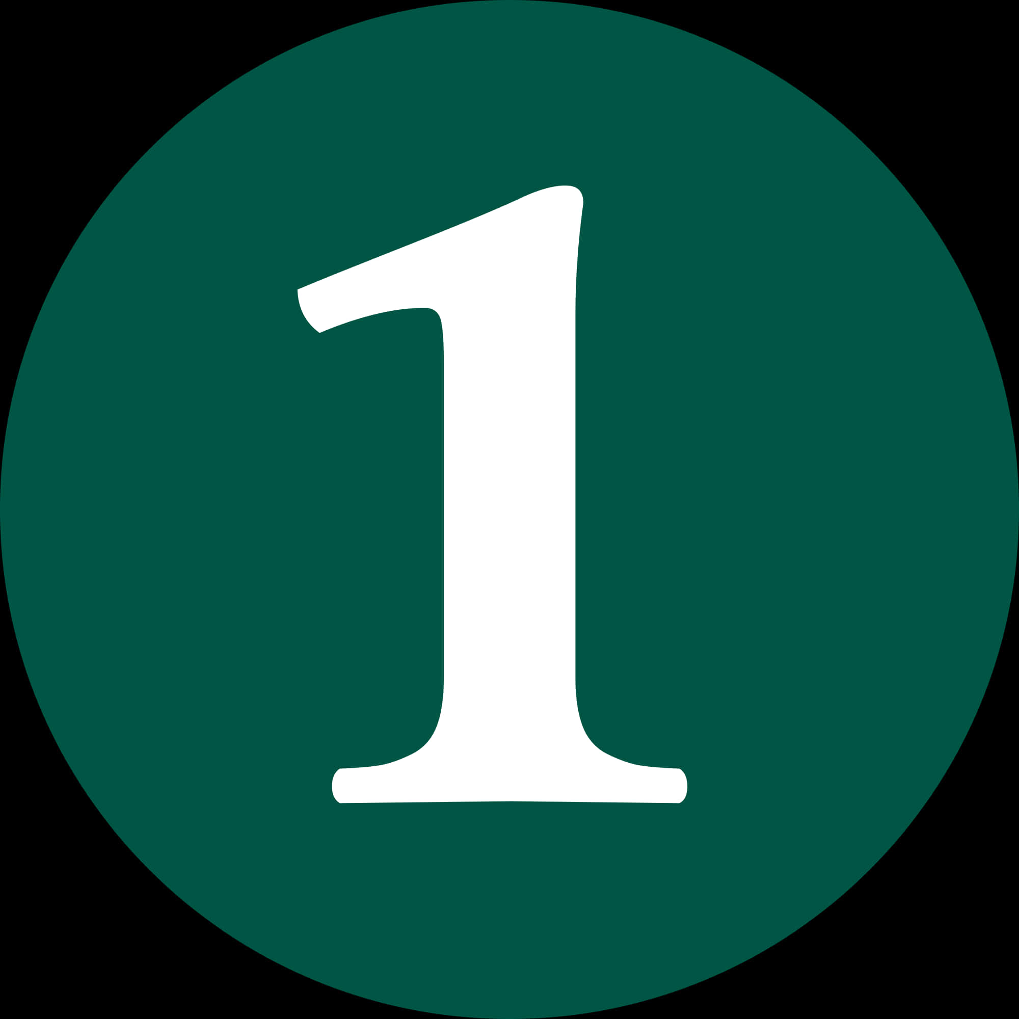 A Green Circle With A Number One