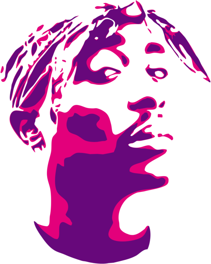 A Purple And Pink Face