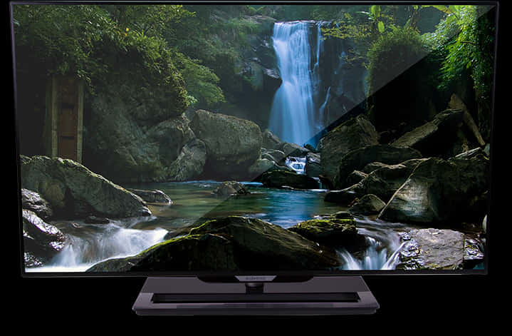 A Waterfall On A Television Screen