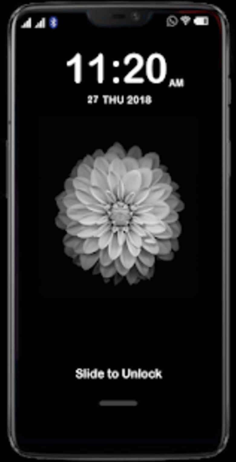 A Cell Phone With A Flower On The Screen