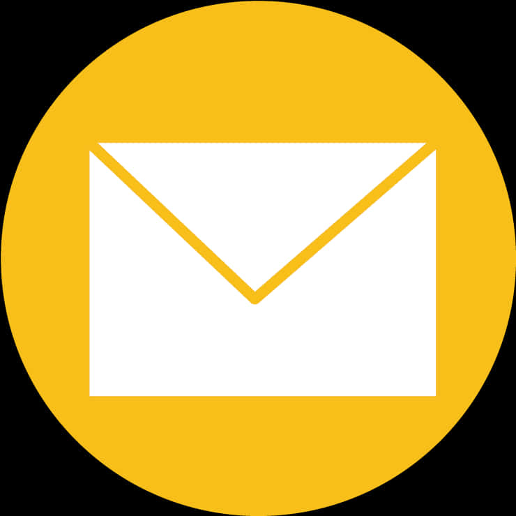 A Yellow Circle With A White Envelope