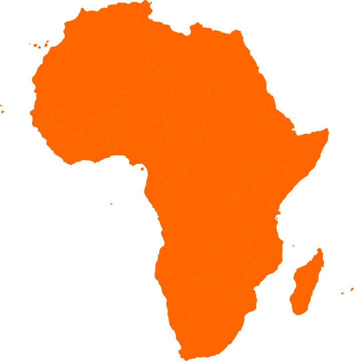 An Orange Outline Of A Continent