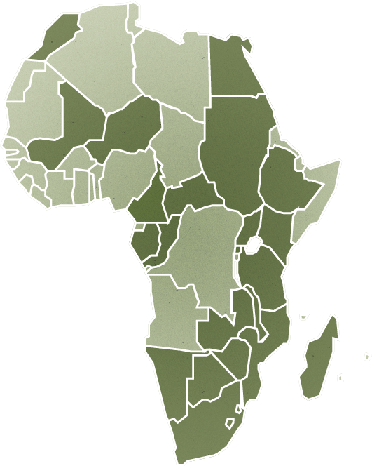 A Map Of Africa With White Lines