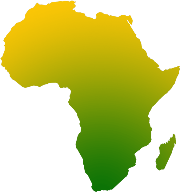 A Map Of Africa With Green And Yellow Gradients