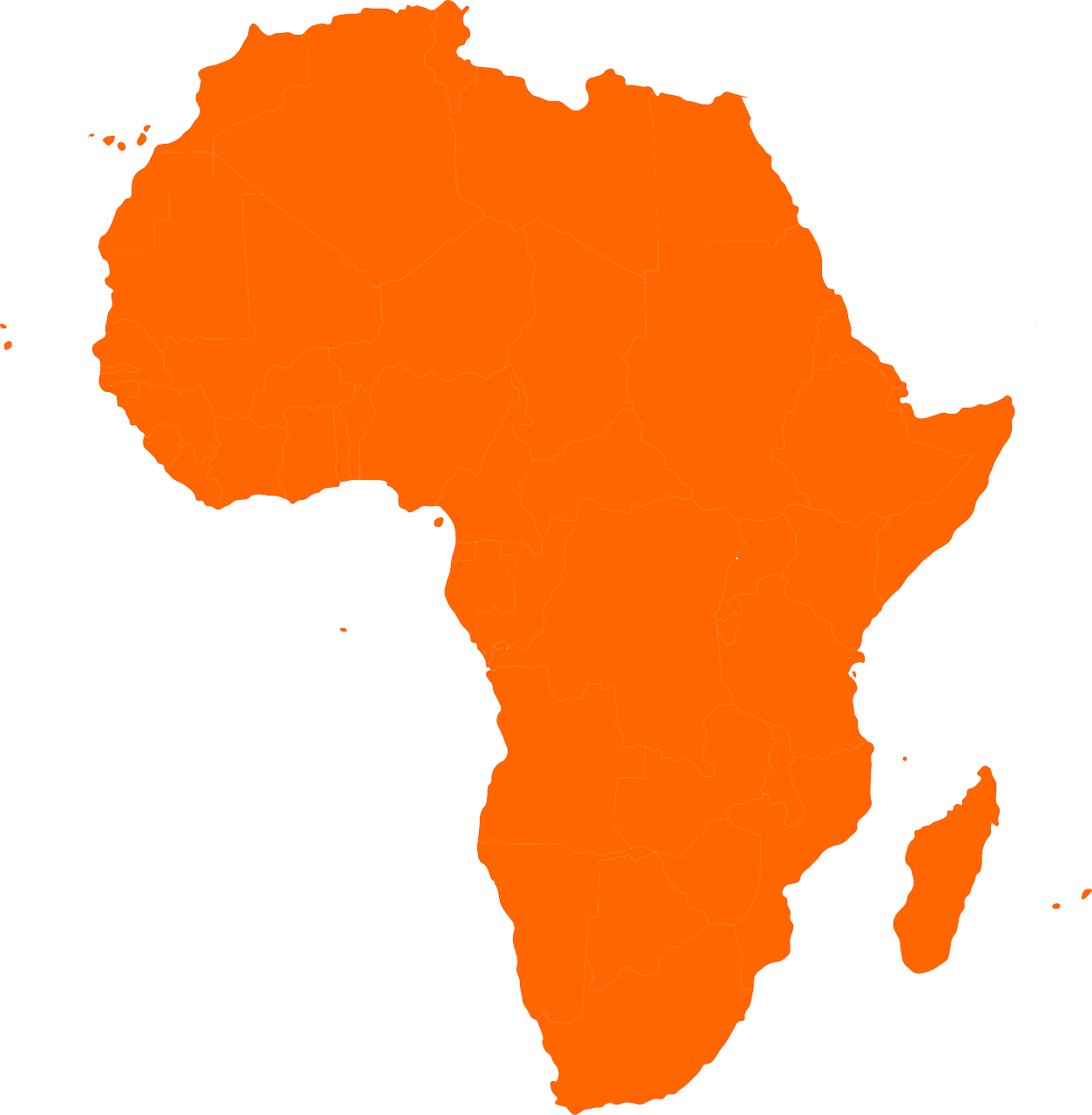 An Orange Map Of Africa