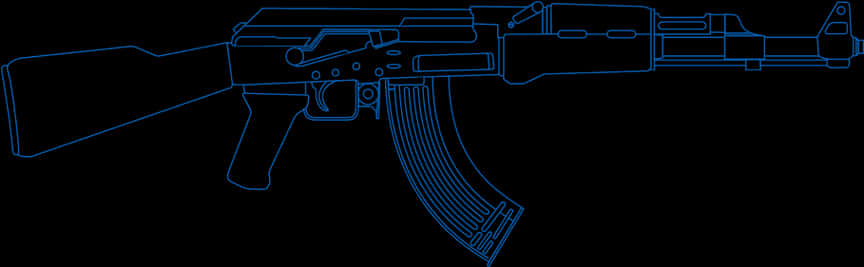 A Blue Outline Of A Gun