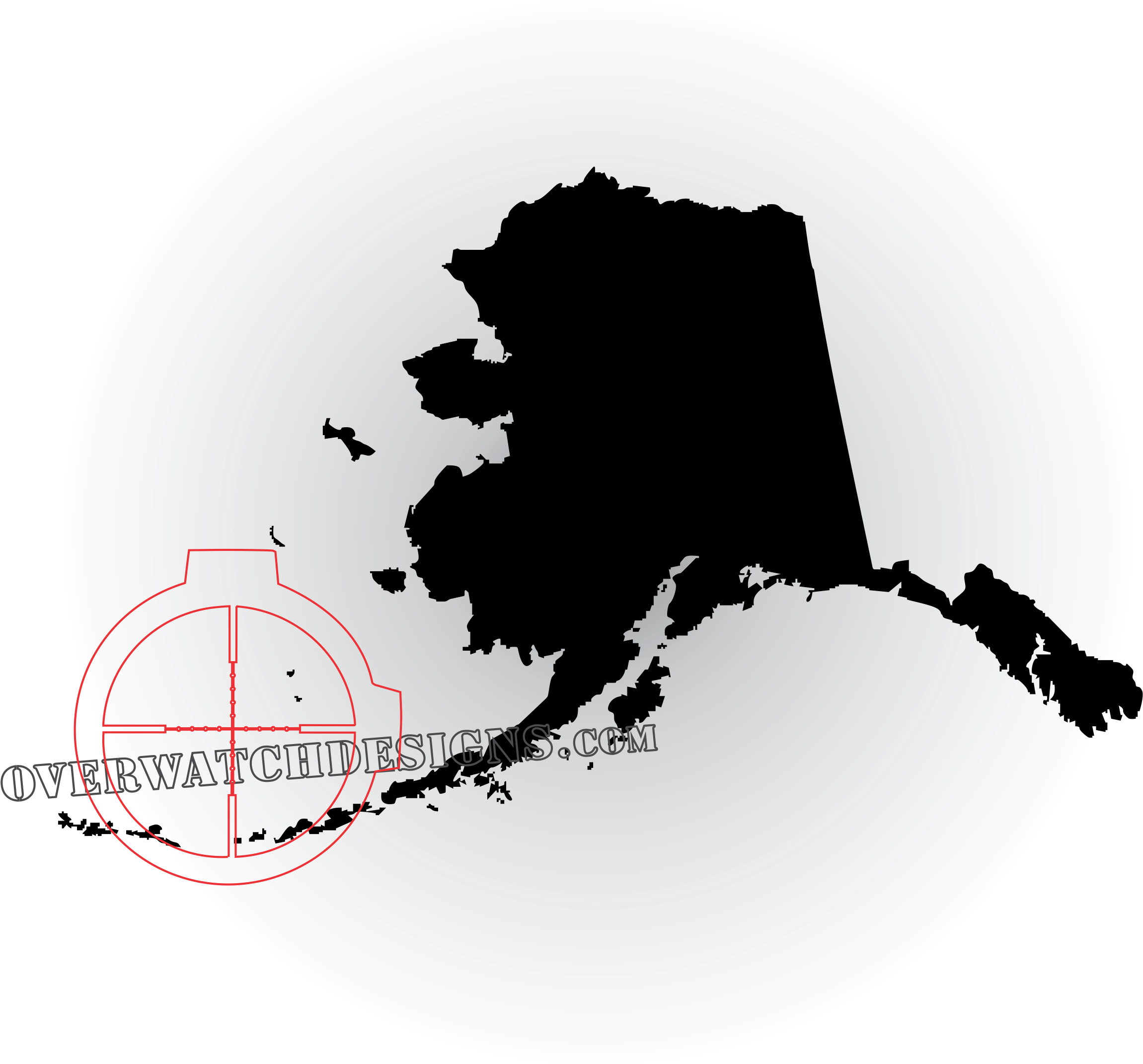 A Black Map With A Red Target