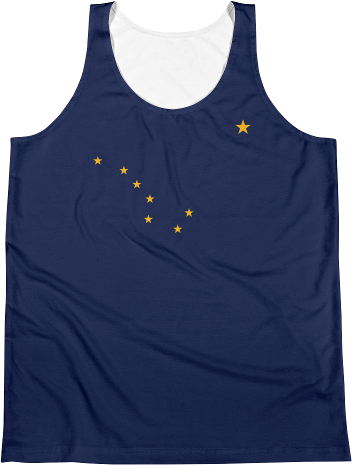 A Blue Tank Top With Yellow Stars On It