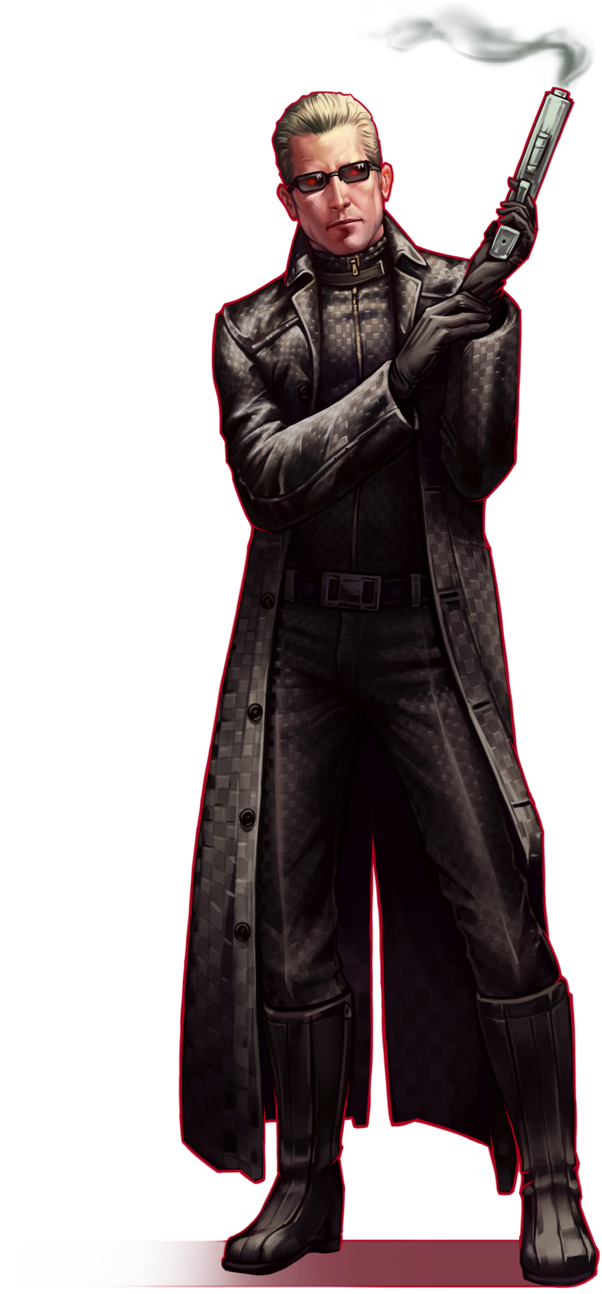 A Man In A Long Coat Holding A Gun