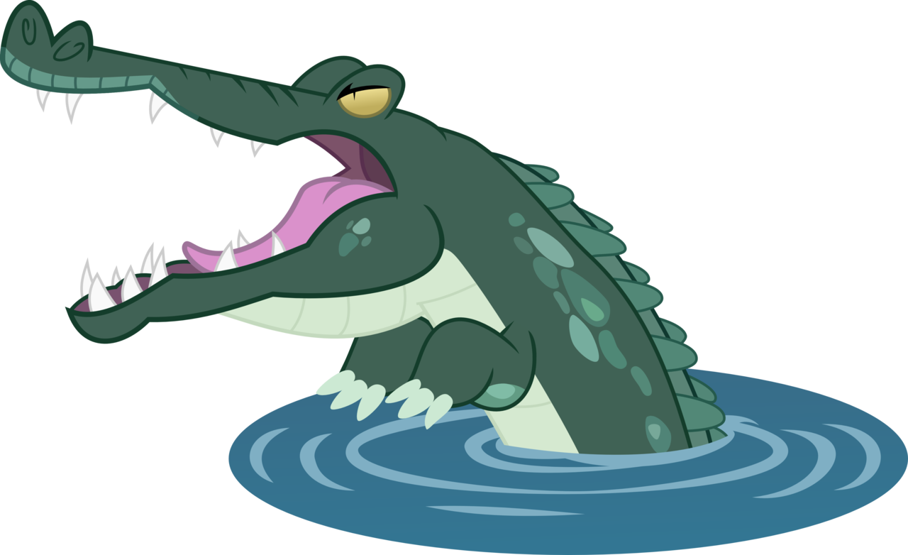 Cartoon Alligator In The Water