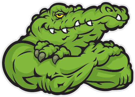 A Cartoon Of A Green Crocodile