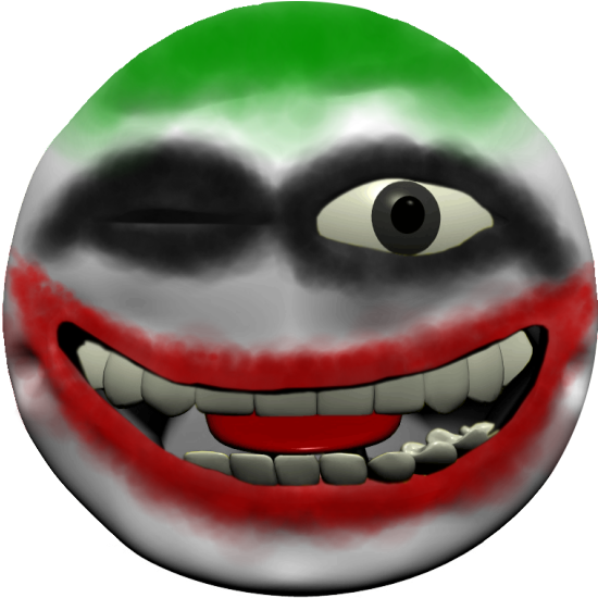 A Cartoon Face With Red White And Green Paint