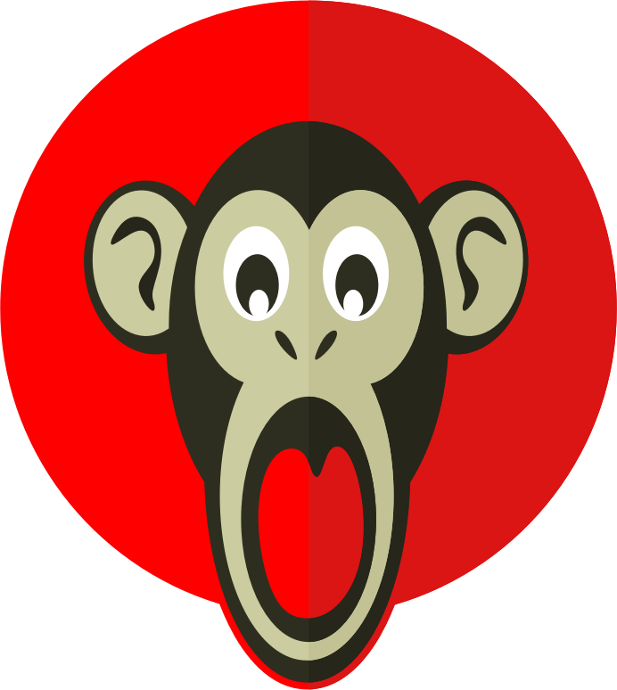 A Cartoon Monkey With Its Mouth Open