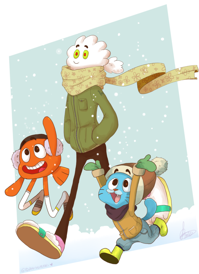 Cartoon Characters In Winter Clothes