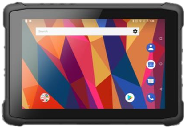 A Rectangular Black Tablet With Colorful Background