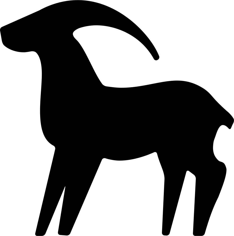 A Black Silhouette Of A Goat
