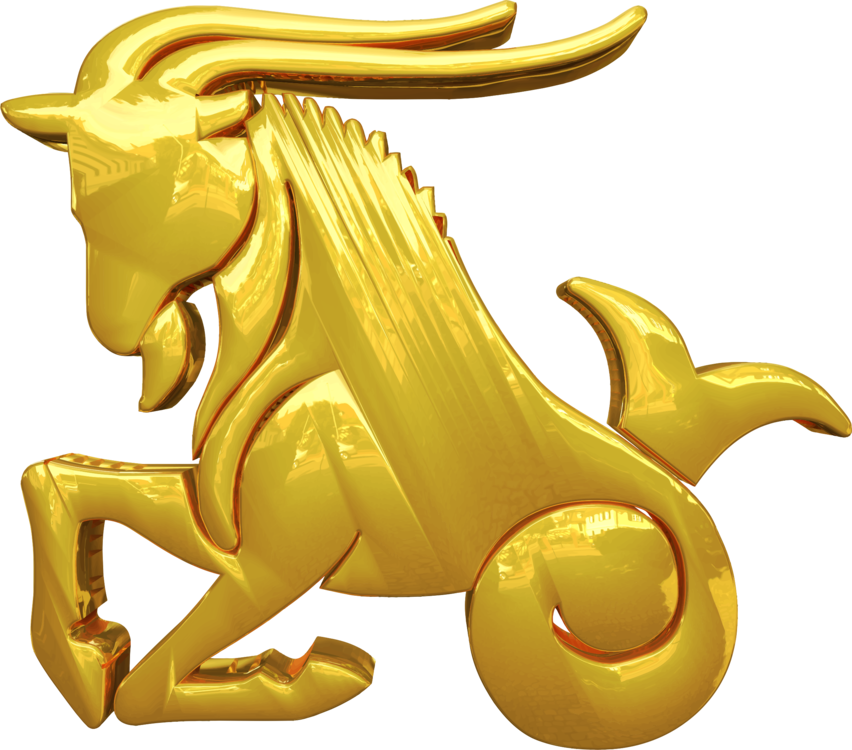 A Gold Zodiac Sign With Horns