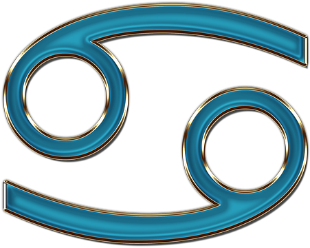 A Blue And Gold Symbol