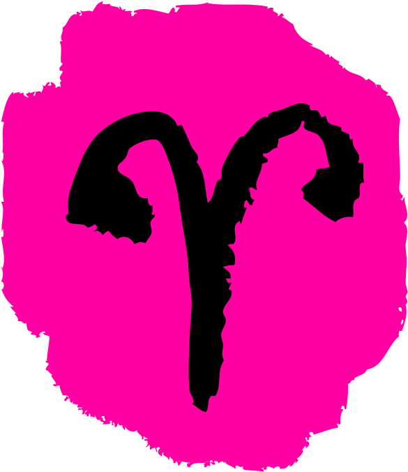 A Black Symbol On A Pink Background