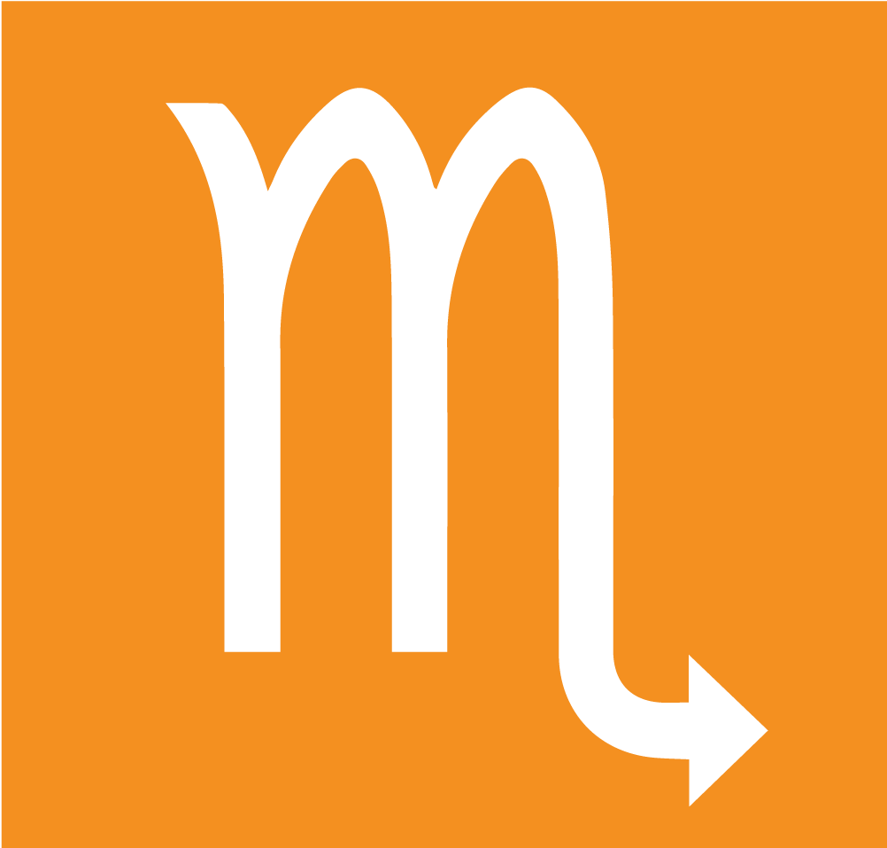 A Black Symbol On An Orange Background