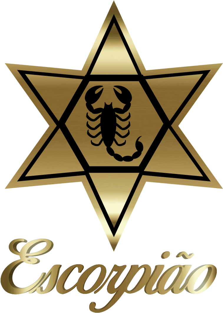 A Gold Star With A Scorpion On It