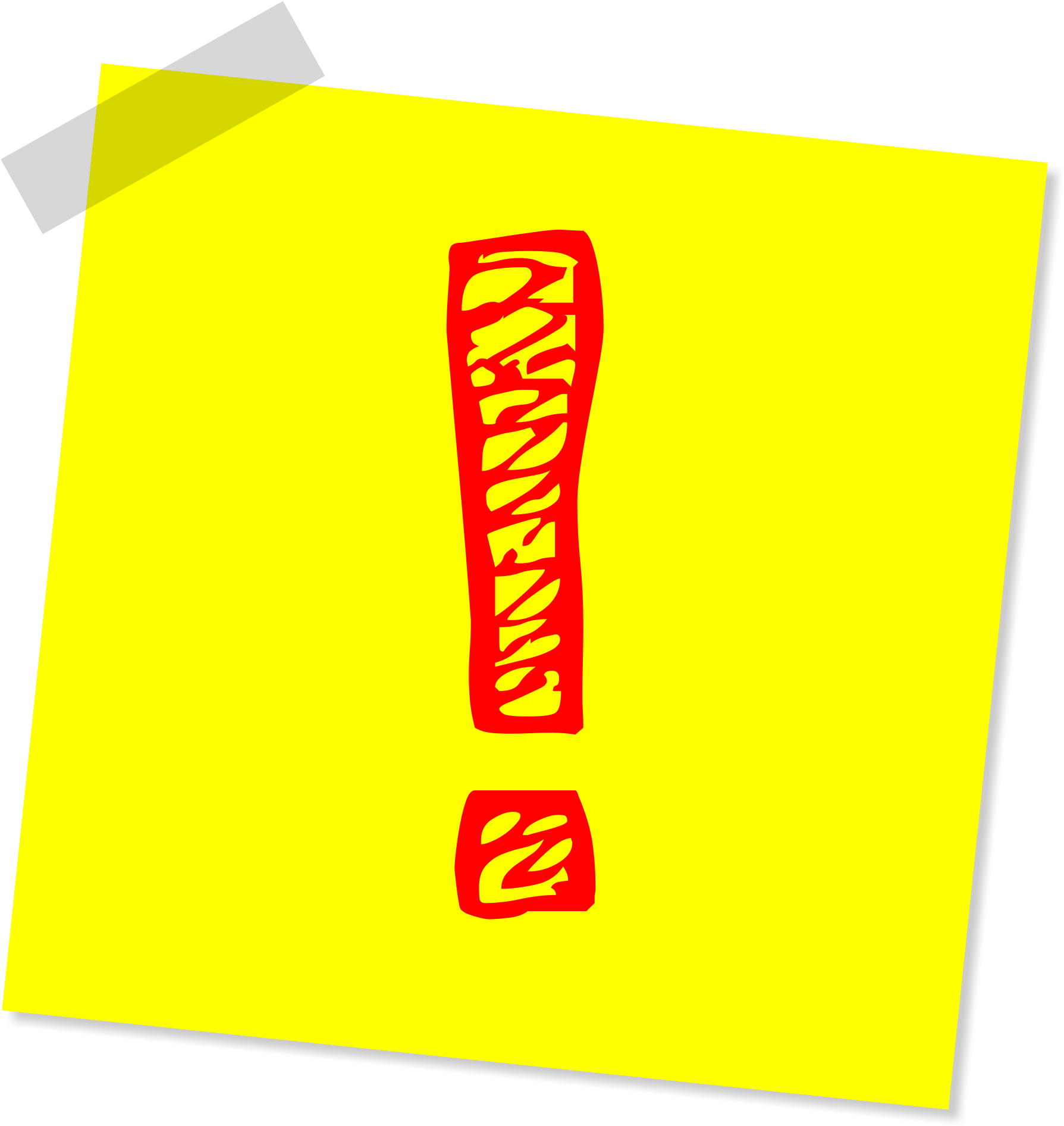 A Yellow Square With A Red Exclamation Mark