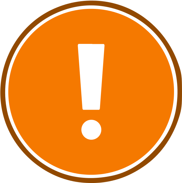 An Orange Circle With A White Exclamation Mark In The Middle