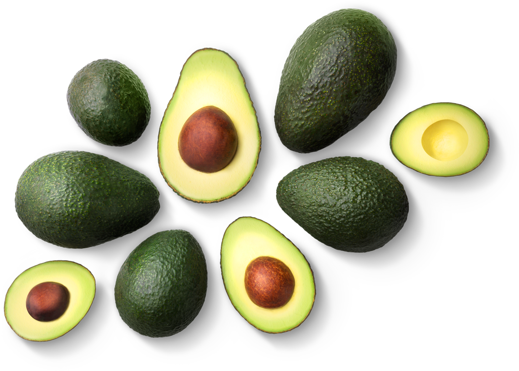 Avocados Cut In Half And Whole Avocados Cut In Half