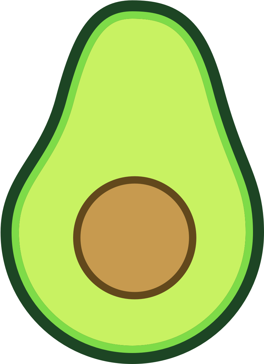A Green Avocado With A Brown Circle