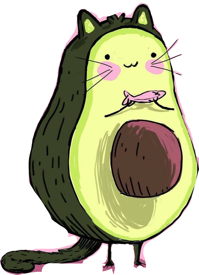 A Cartoon Of A Avocado