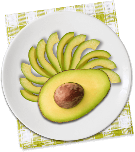 A Plate Of Avocado And Sliced Avocado