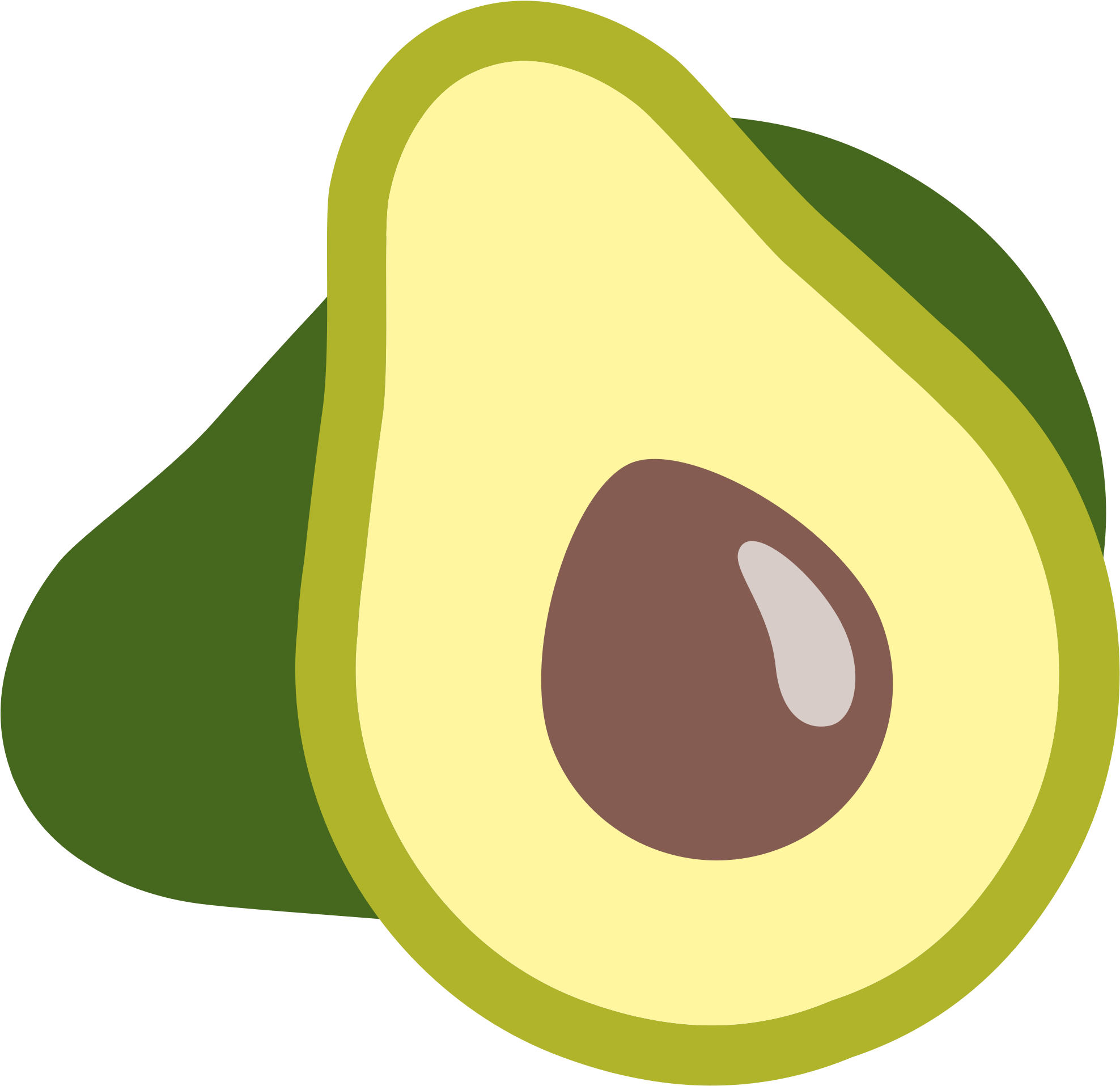 A Avocado Cut In Half