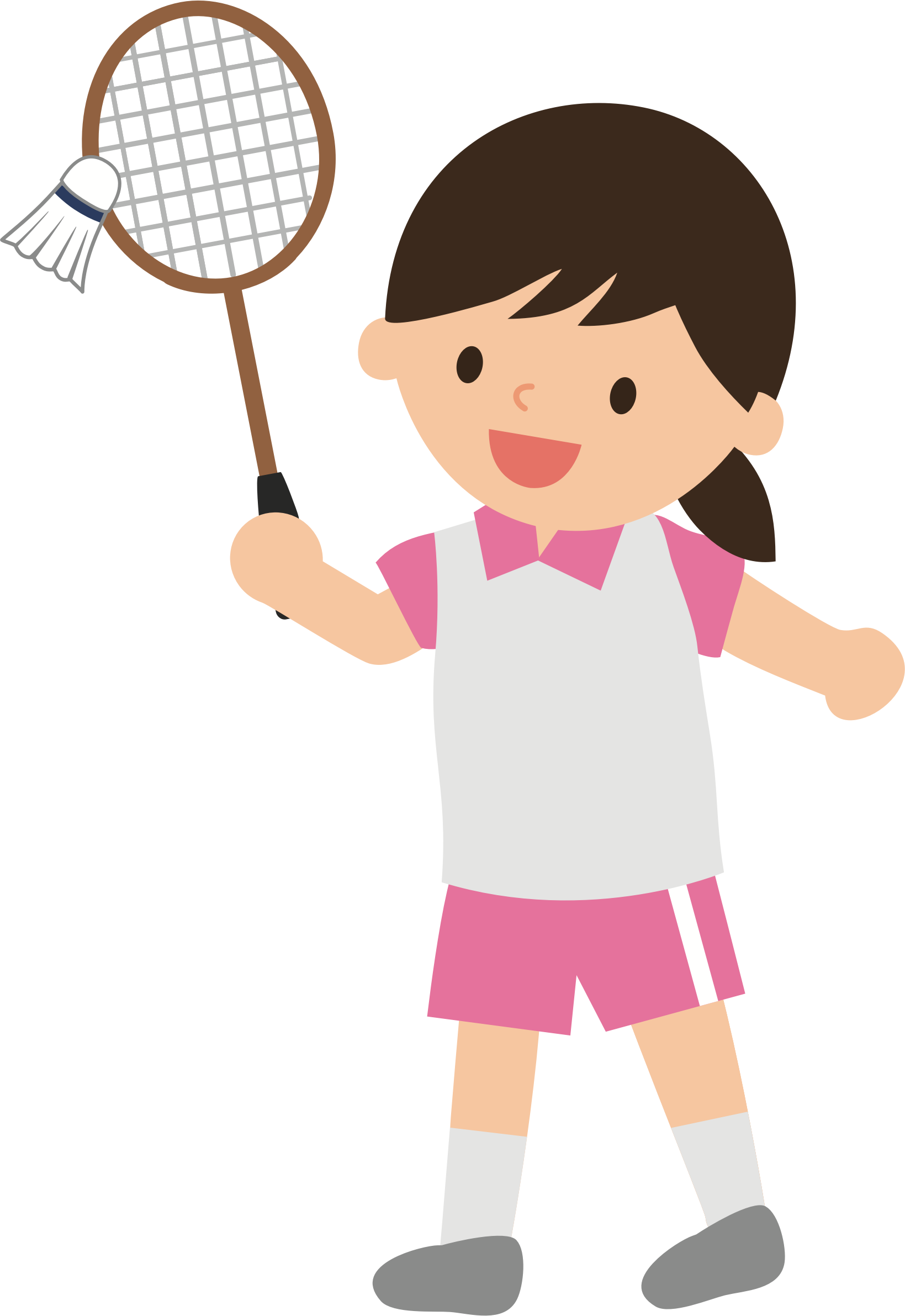 A Cartoon Of A Girl Holding A Badminton Racket