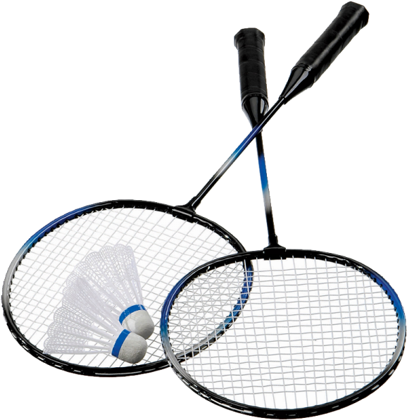 A Badminton Rackets And Shuttlecocks