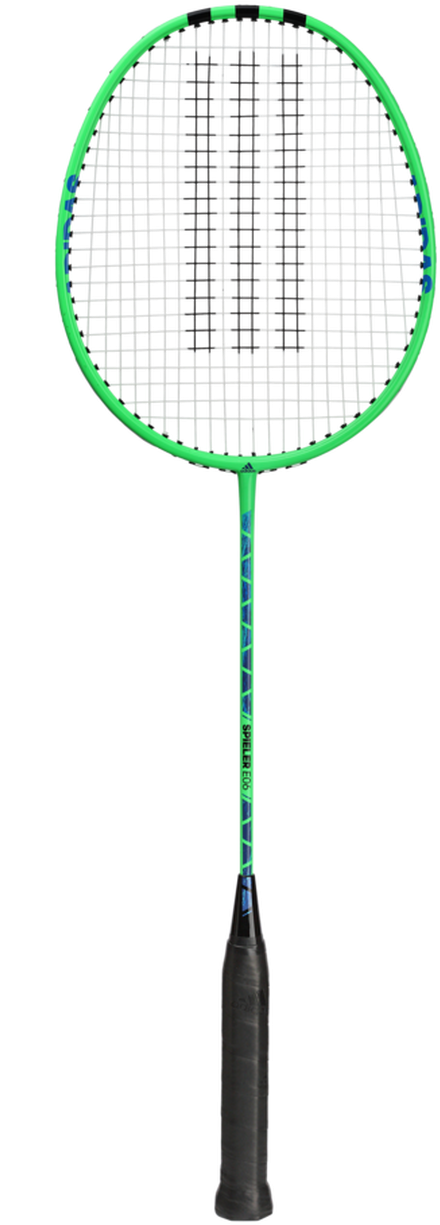 A Green And Blue Badminton Racket